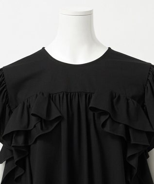 23区 S 【GOLD LABEL】ラッフルスリーブジャージー カットソー ブラック系