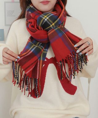 WEGO 【マフラー】大判ストール レッド