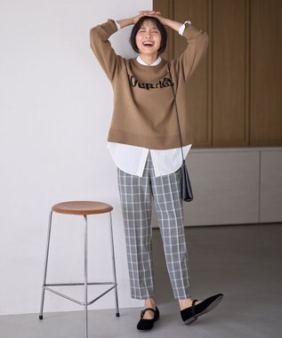 ANY 【洗濯機可】スウェットライクロゴニット キャメル