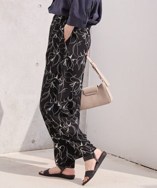 AMERICAN HOLIC 【WEB限定】アソートギャザー柄パンツ Black