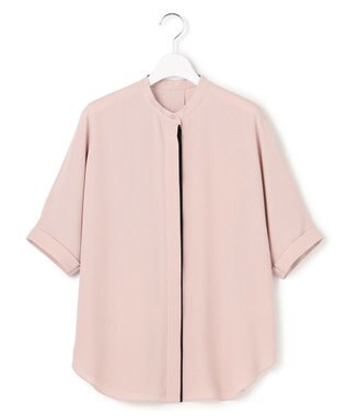 ICB L 【先行予約・WEB限定カラーあり】BackSatinAmunzen 5分袖バンドカラーブラウス ヘイズピンク