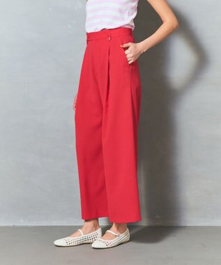 GRACE CONTINENTAL リネンタッチタックパンツ レッド