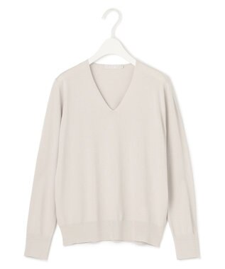 ICB 【WEB限定カラーあり・接触冷感・UVケア・洗える】 シンセティックハイゲージ Vネックプルオーバー トープ系