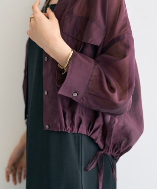 YECCA VECCA 【2点SET】シアーシャツ×Aラインキャミワンピース Purple