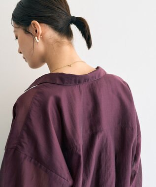 YECCA VECCA 【2点SET】シアーシャツ×Aラインキャミワンピース Purple