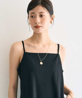 YECCA VECCA 【2点SET】シアーシャツ×Aラインキャミワンピース Purple