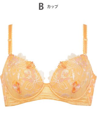 Wing ブラジャー 背中の段差をスムージング バストの脇流れをブロック 脇高設計(バック) 【後ろ姿きれいブラ】 ブラ KB2718 ウイング／ワコール オレンジ