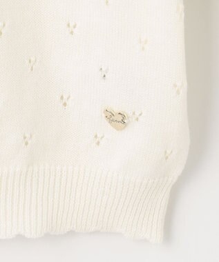 ANY KIDS アイレット ニット カーディガン オフホワイト