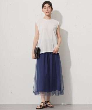 自由区 【カタログ掲載・洗える】フリンジディテールノースリーブ カットソー オフ