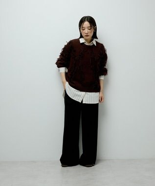 Green Parks フリンジニットプルオーバー Brown