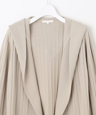 自由区 S 【WEB限定・洗える】ウールミックス フード付きカーディガン ベージュ系