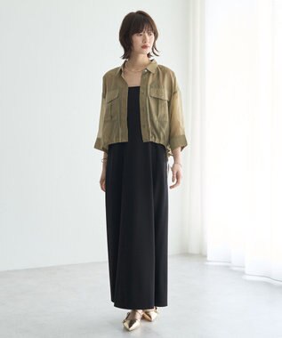 YECCA VECCA 【2点SET】シアーシャツ×Aラインキャミワンピース Purple