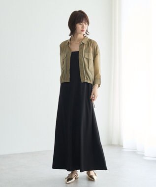 YECCA VECCA 【2点SET】シアーシャツ×Aラインキャミワンピース Purple