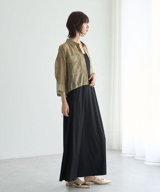 YECCA VECCA 【2点SET】シアーシャツ×Aラインキャミワンピース Purple