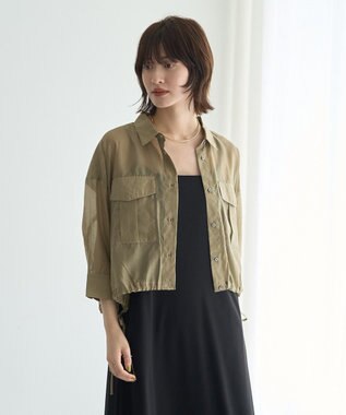 YECCA VECCA 【2点SET】シアーシャツ×Aラインキャミワンピース Purple