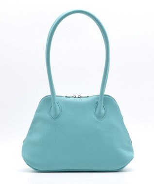 blancle シュリンクレザー 舟形ボストン ロビンエッグブルー