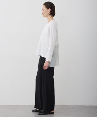 ICB L シフォンプリーツコンビ カットソー オフホワイト