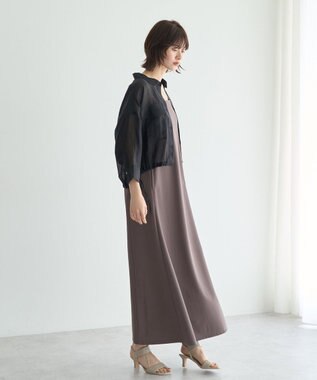 YECCA VECCA 【2点SET】シアーシャツ×Aラインキャミワンピース Purple