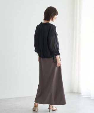 YECCA VECCA 【2点SET】シアーシャツ×Aラインキャミワンピース Purple