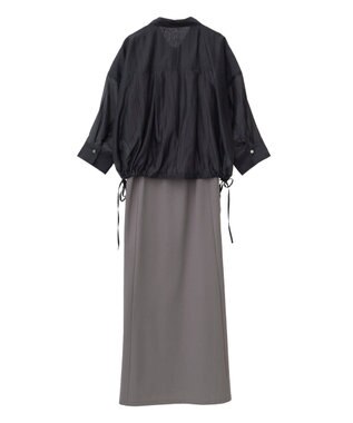 YECCA VECCA 【2点SET】シアーシャツ×Aラインキャミワンピース Purple