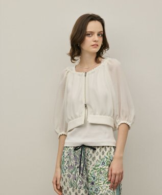 GRACE CONTINENTAL カラミ2wayジャケット ホワイト