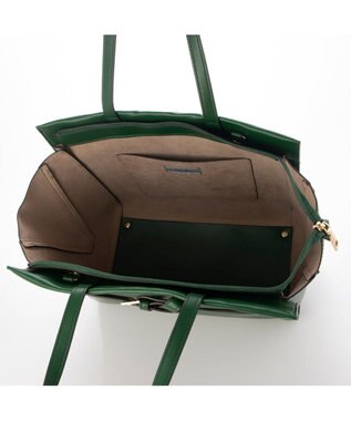 UNBILLION カシュカシュ cachecache / ベルトディテールサイドジップA4トート グリーン