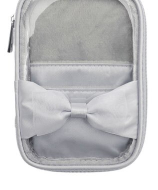 WEGO 【痛バ＆推し活グッズ】ダブルリボンサテンアクスタポーチ シルバー