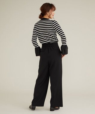 Feroux 【古畑星夏さん着用】パールポイントハイウエストセミワイド パンツ ブラック系