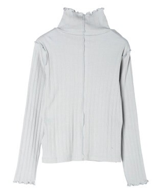 earth music&ecology ランダムリブタートルネックプルオーバー Sax