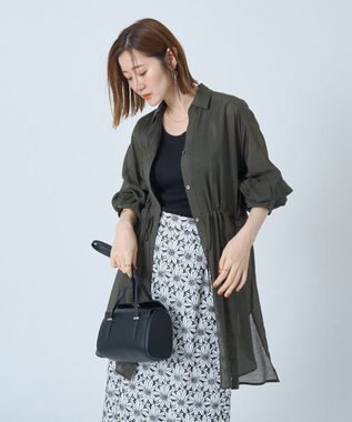 YECCA VECCA シアー2way袖バルーンチュニック Charcoal Gray