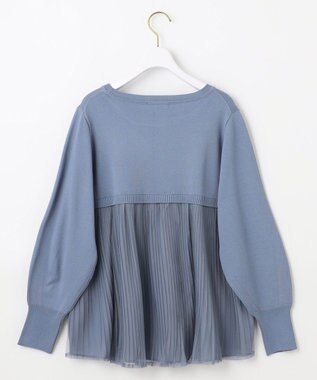 ANY SIS 【WEB・一部店舗限定】バックチュールコンビ ニット ブルー