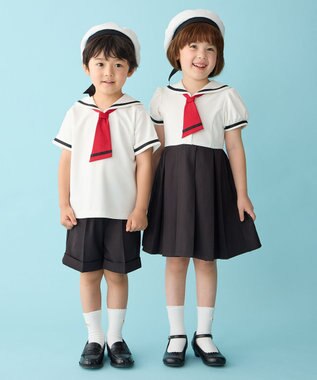 ANY KIDS 【カードキャプターさくら×any FAM】友枝小学校 制服風ワンピース オフホワイト