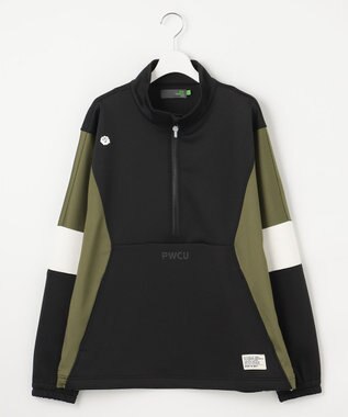 PW CIRCULUS 【MEN】カラーブロッキング プルオーバー ゴルフ ブラック系