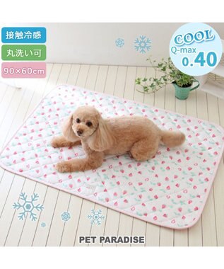 PET PARADISE ペットパラダイス クール マット 《いちご＆お花柄》 90×60㎝
