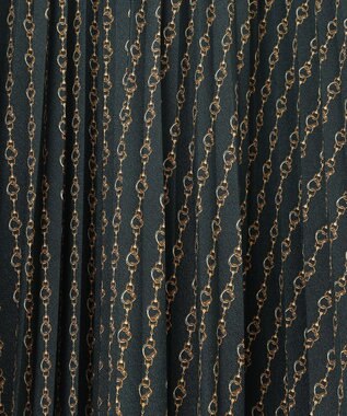 23区 【洗える】Ratti チェーンモチーフ プリーツスカート ダークグリーンプリント