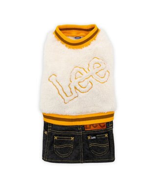 PET PARADISE Lee ボア リブ スカートつなぎ 小型犬 ホワイト×ブラック