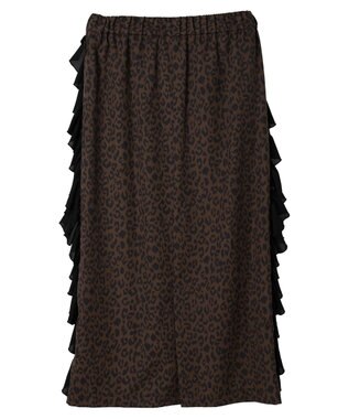 Green Parks ■ＥＳＣＡＲ　サイドラッフルナロースカート Leopard