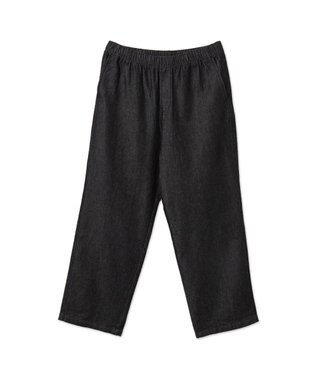 WEGO 【ウエストゴム/SMLサイズ展開】デニムイージーストレートパンツ2 ブラック