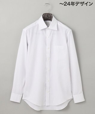 GOTAIRIKU 【形態安定】PREMIUMPLEATS_セミワイドカラー 通年ドレスシャツ_ストライプ(25年春夏モデル) ライトグレーストライプ