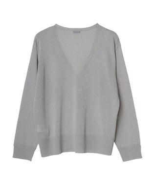earth music&ecology ラメ入りニットカーディガン Light Gray