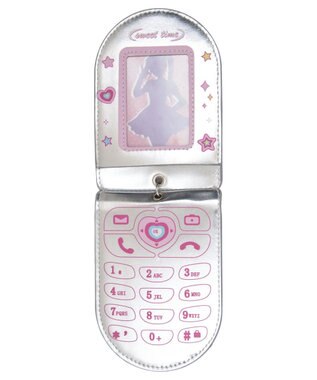 WEGO 【痛バ＆推し活グッズ】シャイニーガラケーカードホルダーキーホルダー ピンク