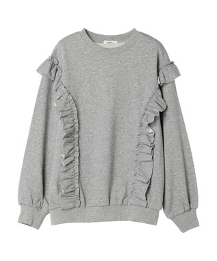earth music&ecology フリルスウェットプルオーバー Light Gray