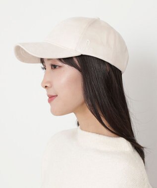 MOONBAT FURLA(フルラ)横刺繍スエード キャップ UVカット オフホワイト