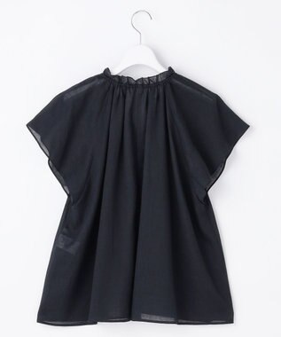 自由区 【WEB限定カラーあり】シアーラミーローンフリルデティール ブラウス ネイビー