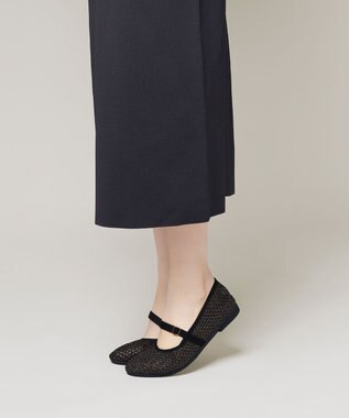 steppi ラウンド メッシュ バレエパンプス ブラウン ラメ