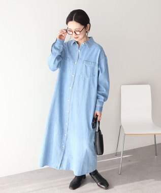 AMERICAN HOLIC 【先行予約】デニムシャツワンピース Light Indigo