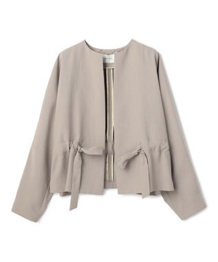 BEIGE， PORDIC / ドロスト付きノーカラージャケット Taupe