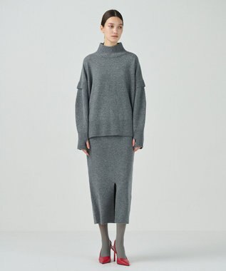 GRACE CONTINENTAL クーマラムニットトップ グレー