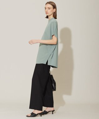 ICB 【接触冷感・UVカット・洗える】 ヴィスコースナイロンハイゲージ プルオーバー ティールグレー系