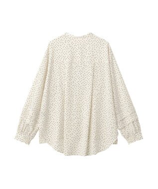 YECCA VECCA 2way裾アレンジパール釦ブラウス Dot